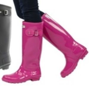 nwt tall glossy pink rain boots sz 7